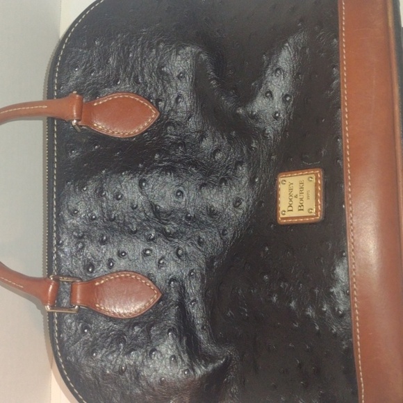 Dooney & Bourke Black Ostrich Zip Zip Satchel - Picture 3 of 16